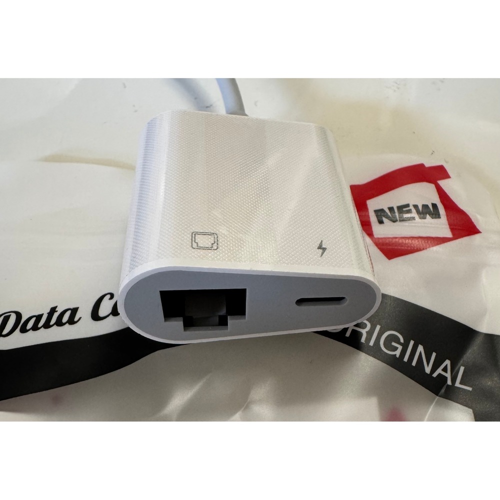 Lightning to RJ45 Ethernet Adapter 2 in 1 Ethernet Network Charging Port White‎